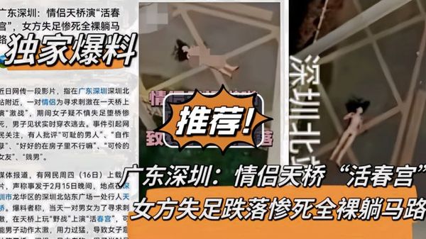 情侣天桥“活春图”女方失足跌落惨死